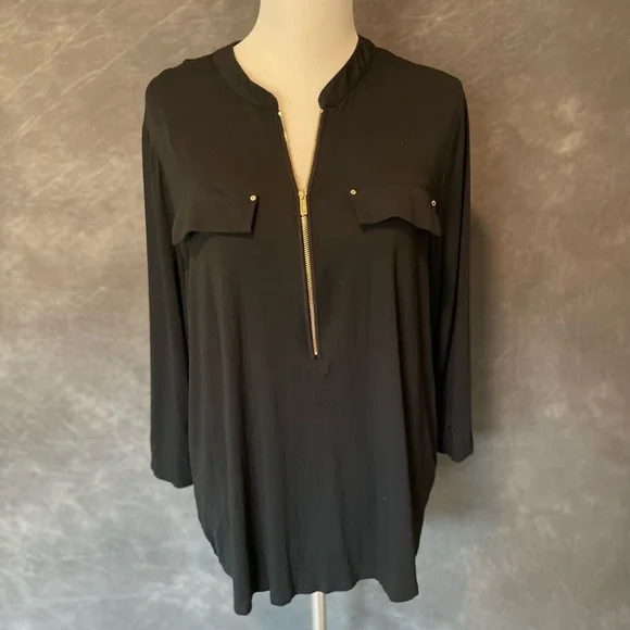 Calvin Klein Roll Sleeve Blouse - Picture 1 of 12